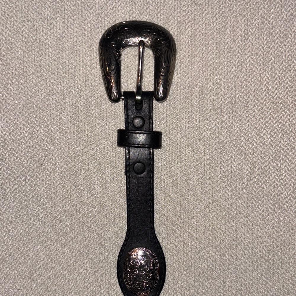 Tony Lama Black Silver 1996 Concho Belt vintage - Picture 3 of 6